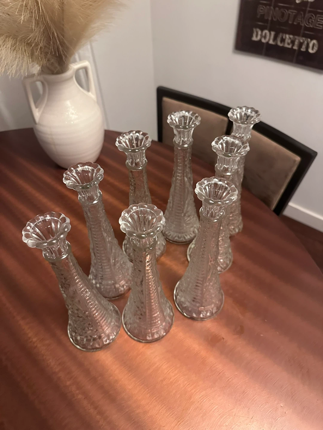 Clear Glass Bud Vases 8 Matching - photo 3