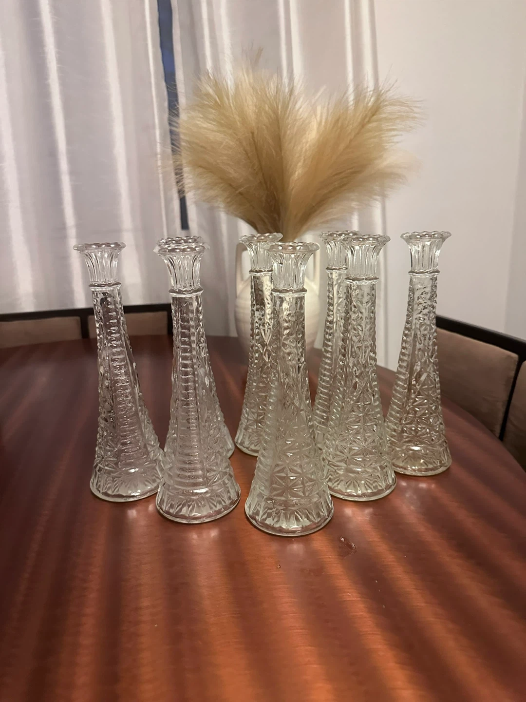 Clear Glass Bud Vases 8 Matching