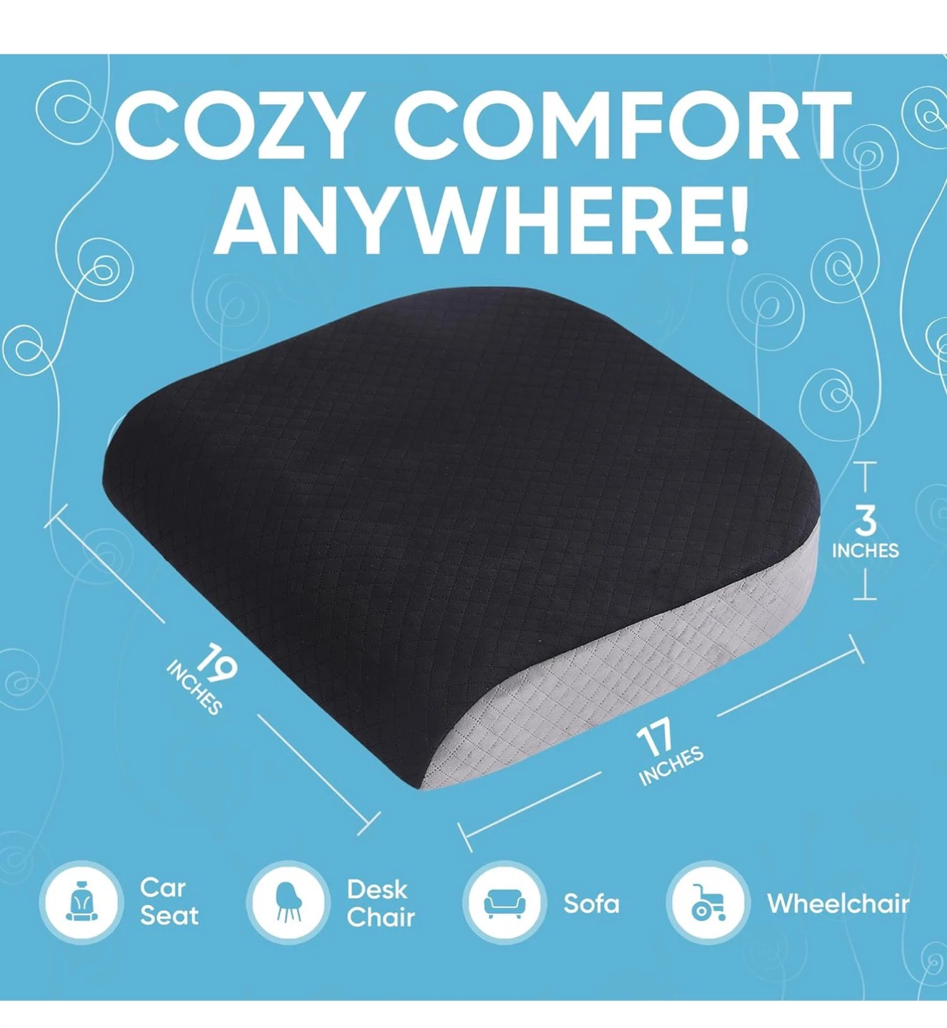 Cushion Seat Pad for office chair/wheelchair/coccyx relief - photo 3