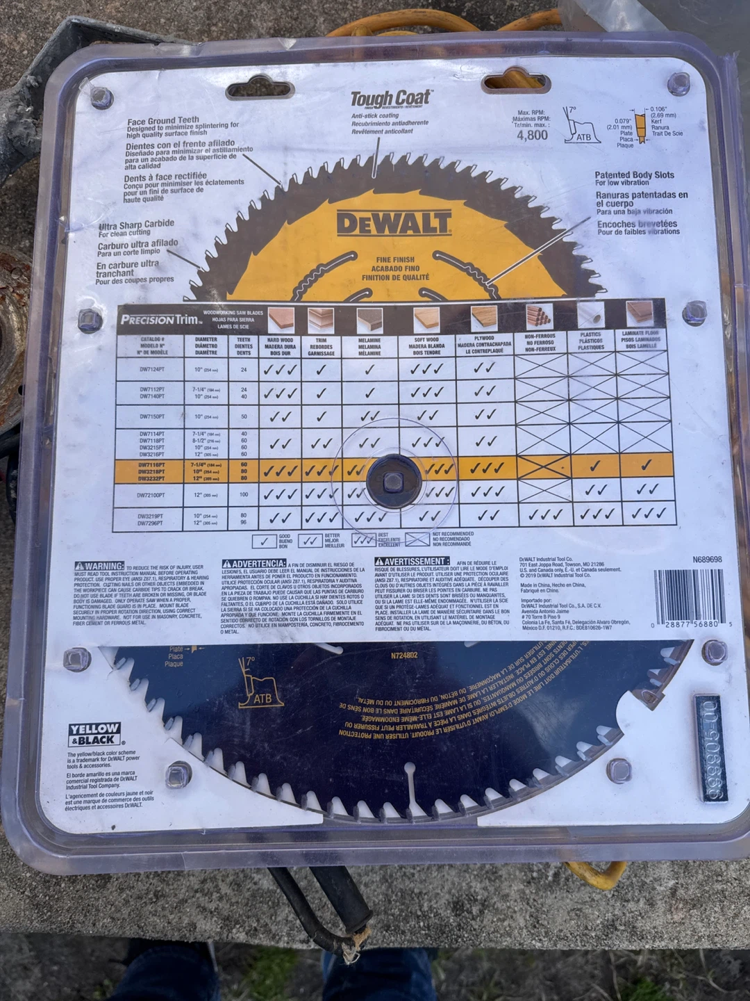 DEWALT DW3232PT 12" 80-Tooth Carbide Saw Blade - photo 2