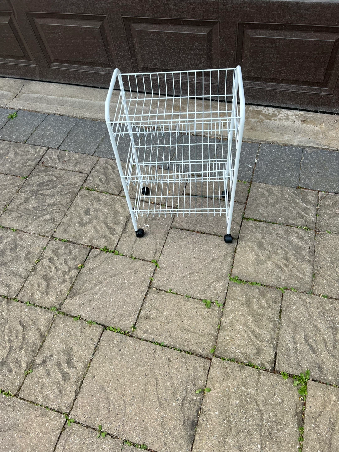 White 3-Tier Wire Rolling Storage Cart