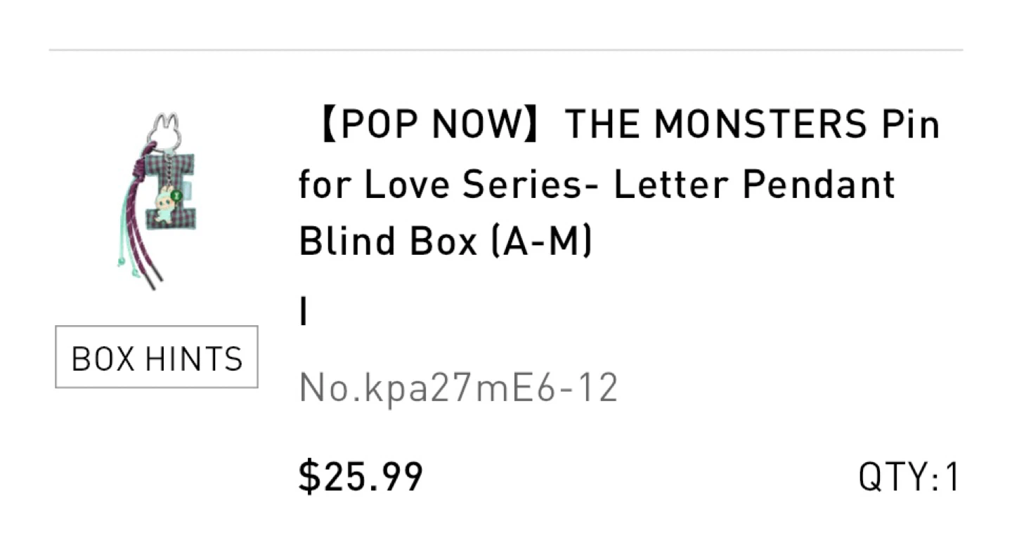 Labubu The Monsters letter “I” keychain pendant - photo 2