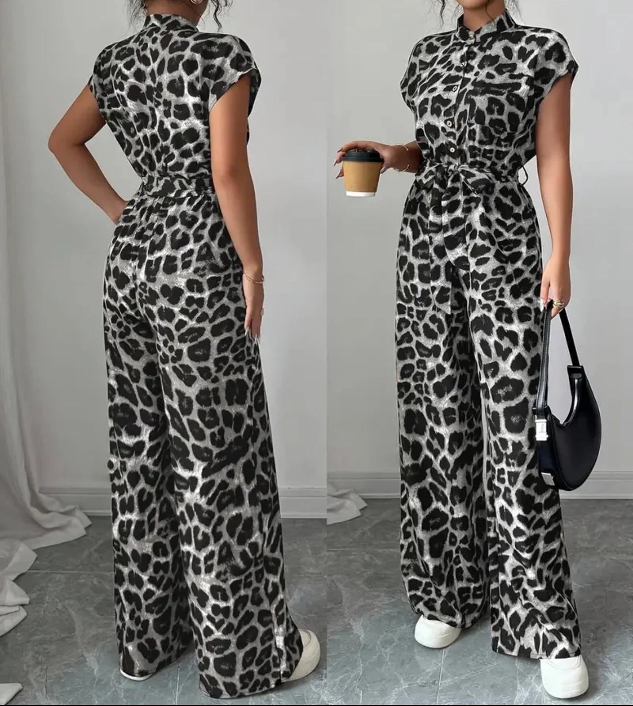 Leopard Print Wide Leg Jumpsuit - photo 5
