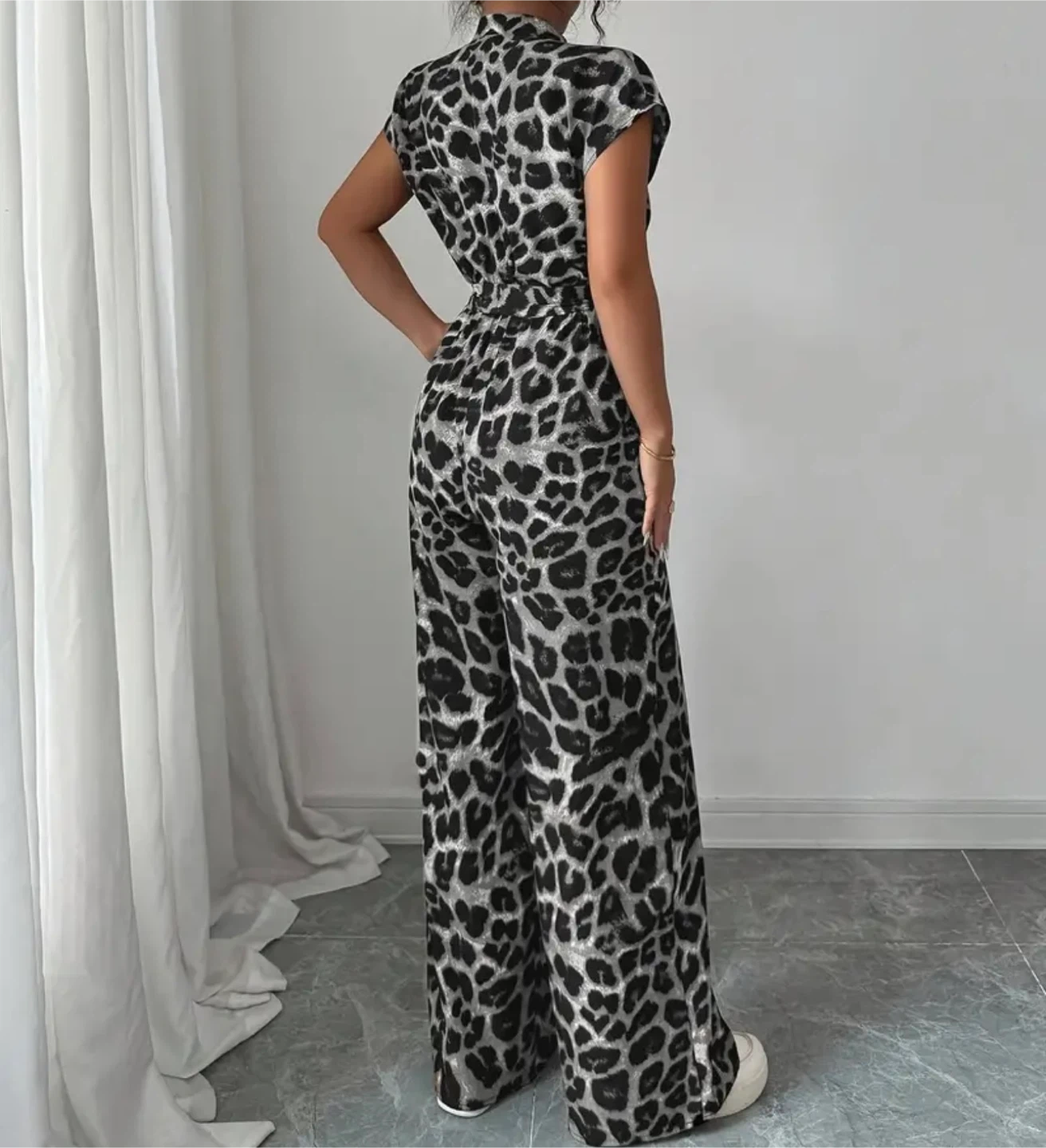 Leopard Print Wide Leg Jumpsuit - photo 2