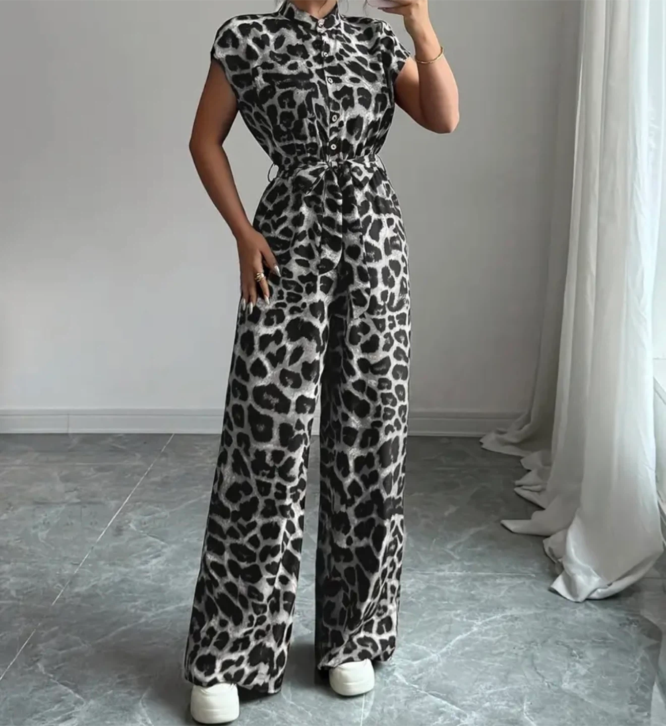 Leopard Print Wide Leg Jumpsuit - photo 3