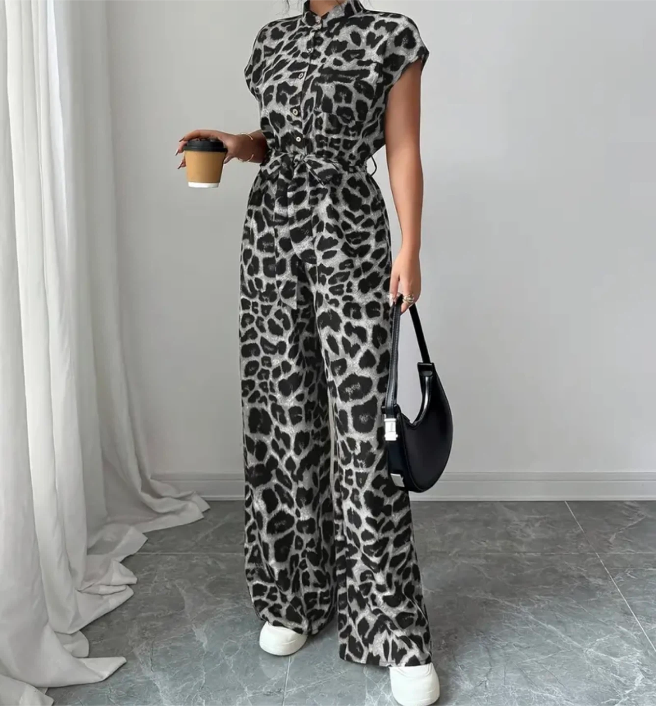 Leopard Print Wide Leg Jumpsuit - photo 4