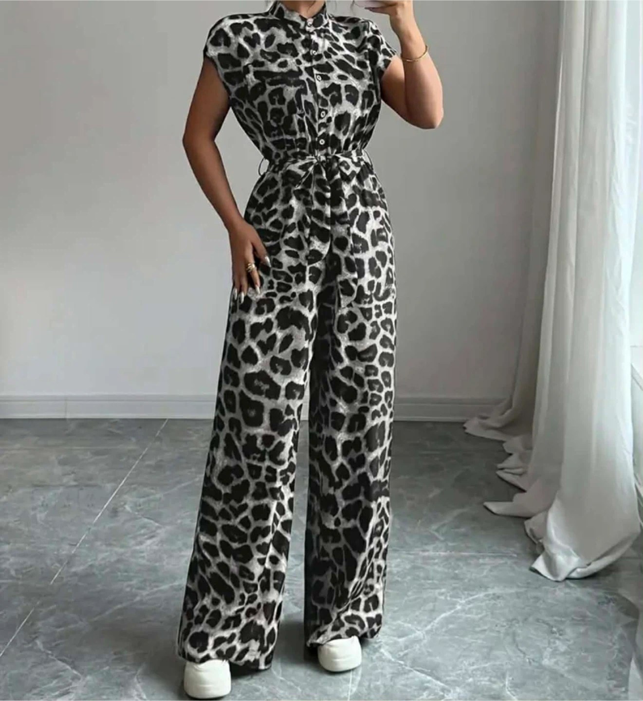 Women's Leopard Print Jumpsuit - photo 3