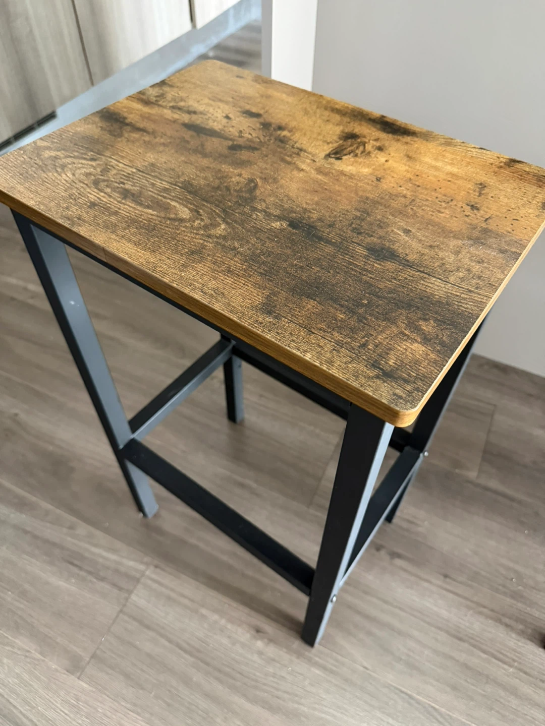 Rustic Wood Top Bar Stools (Set of 2)