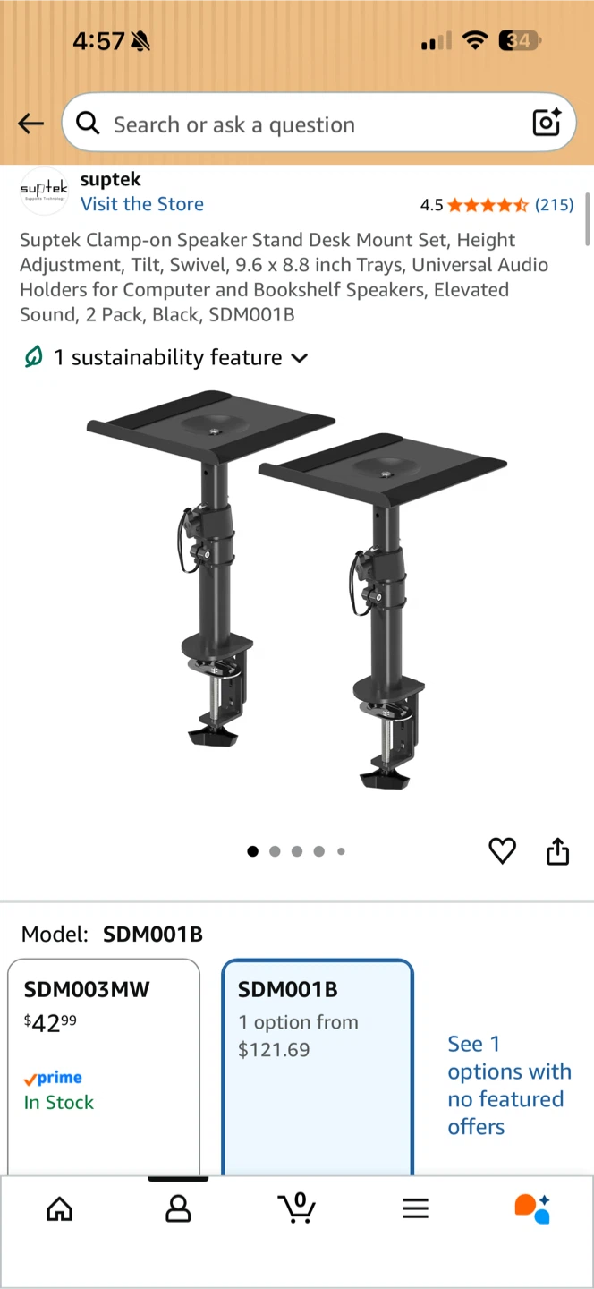 Clamp on speaker stands