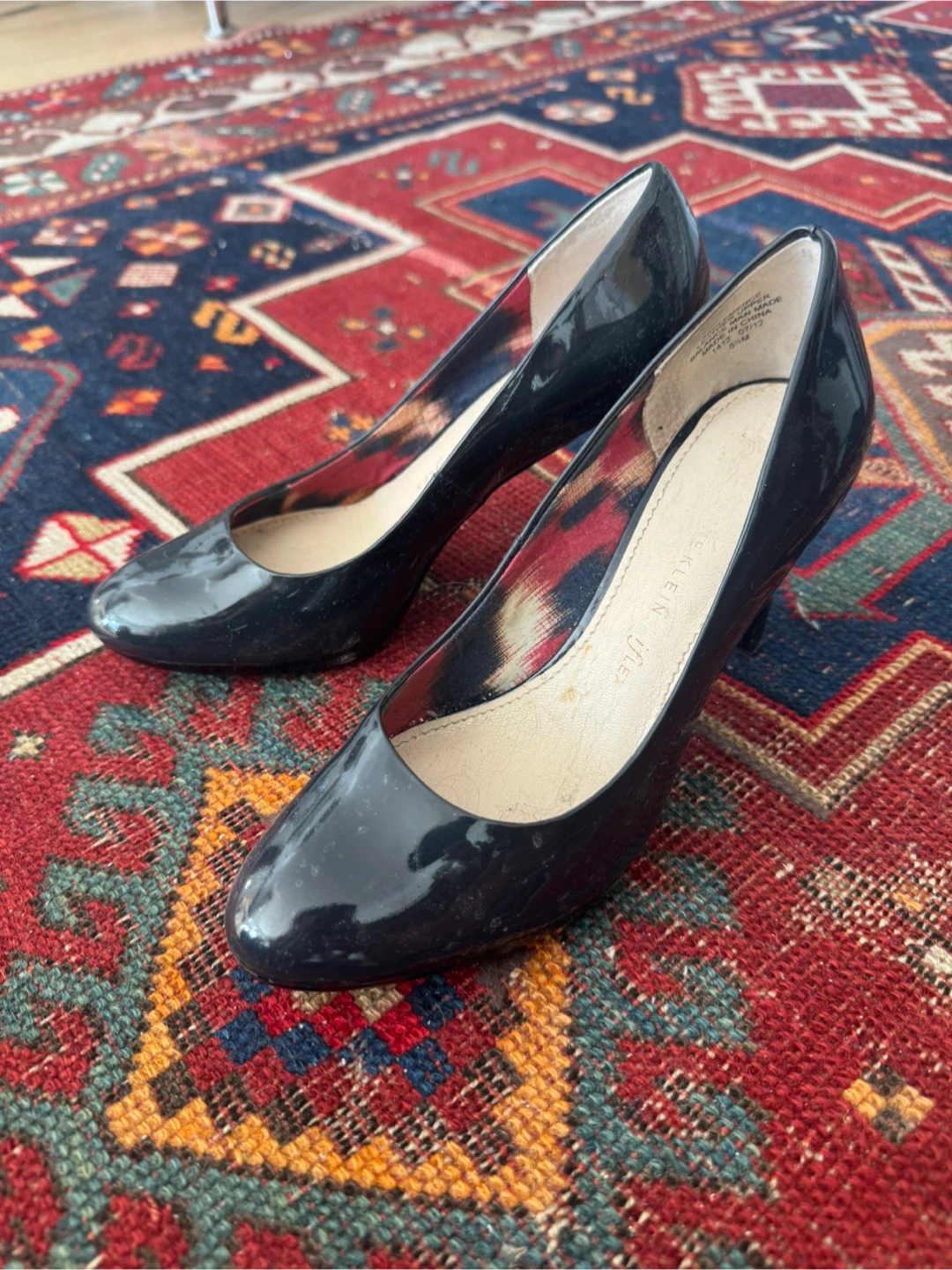 Anne Klein Women‘s Dark Navy Patent Leather Heels Size 5.5