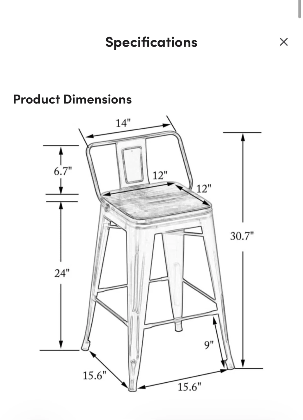 Set of 4 Metal Bar Stools with Wooden Seat - photo 4