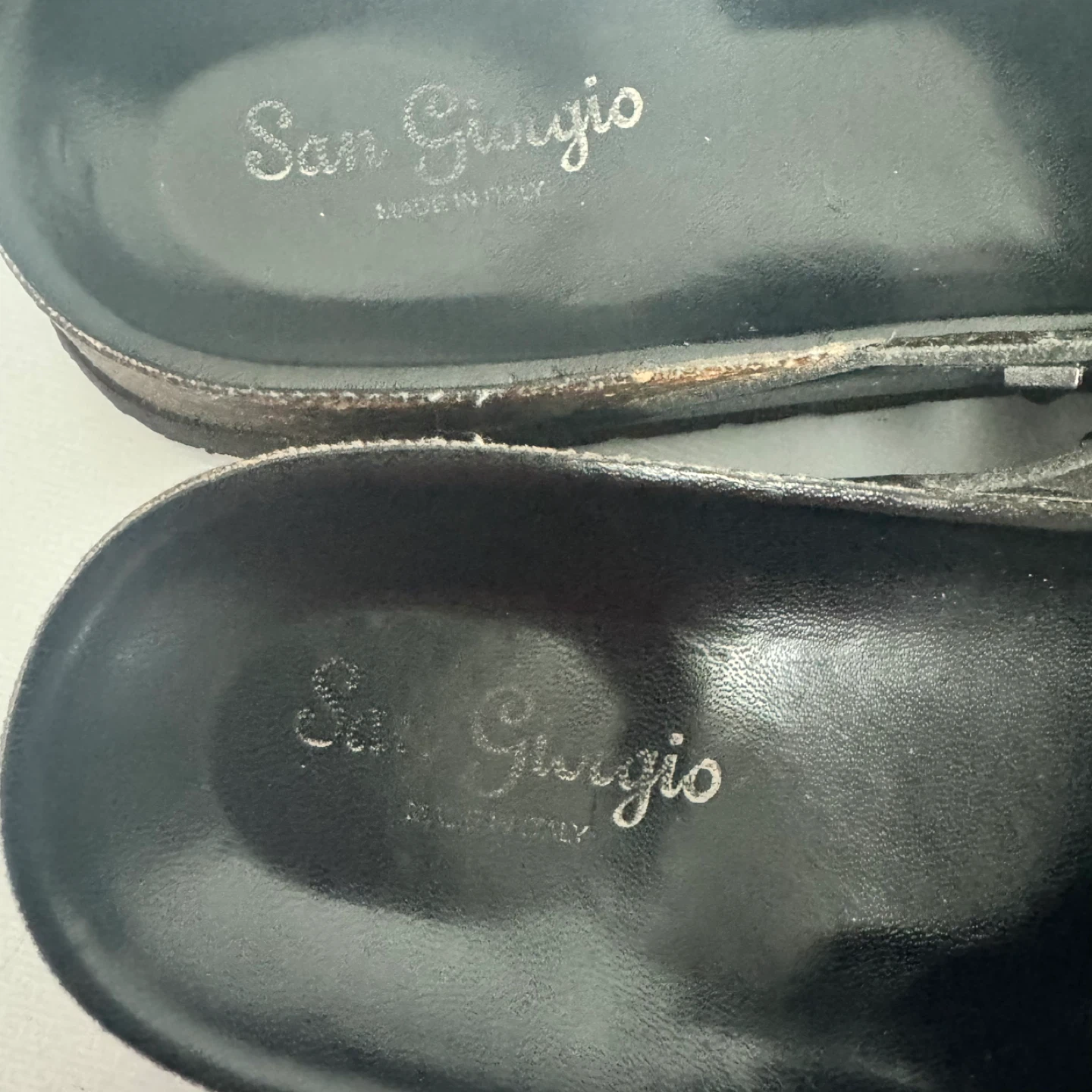 San Giorgio Black Studded Leather Slide Sandals~size 9 - photo 5
