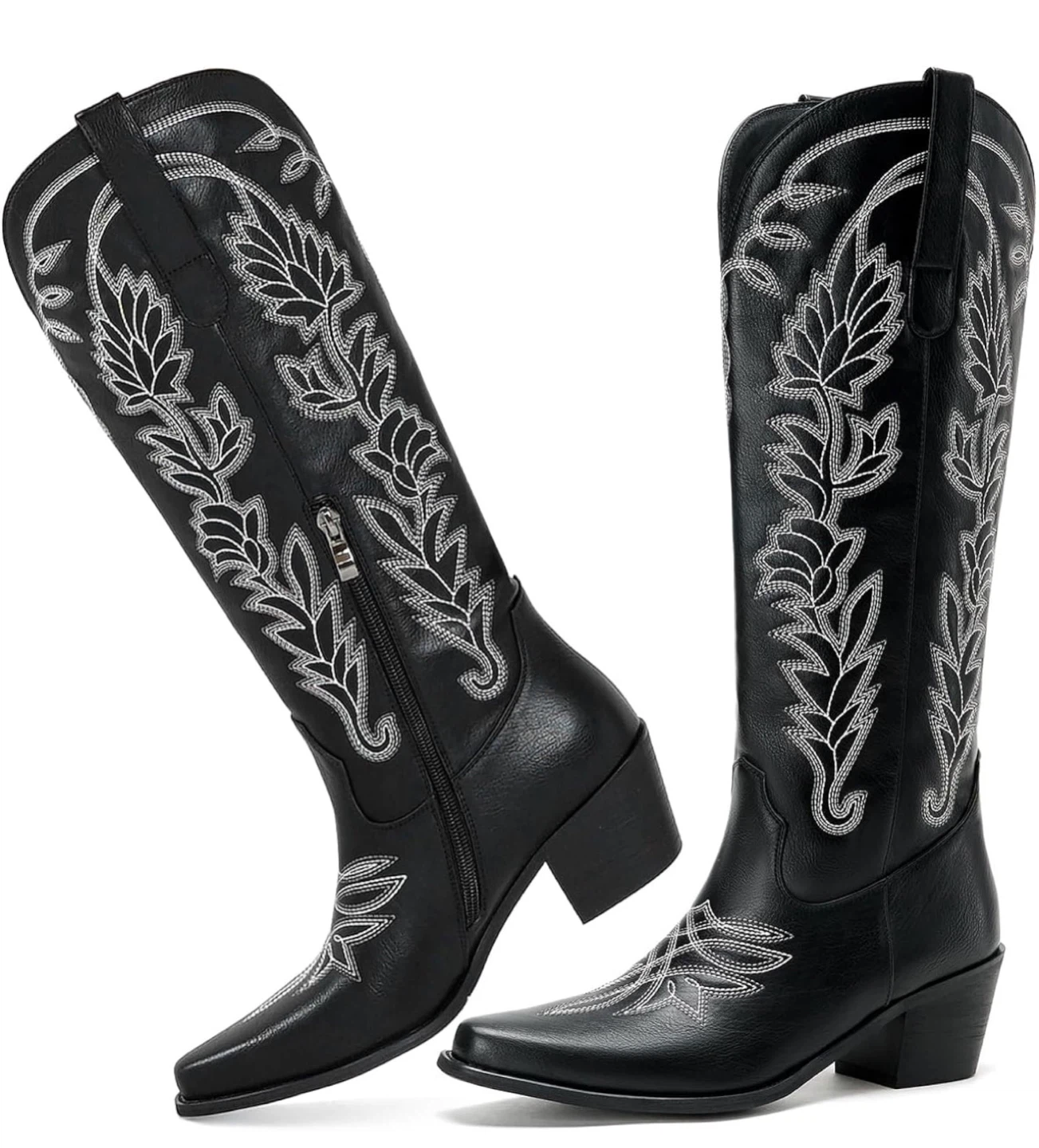 Black Embroidered Cowboy Boots - photo 2