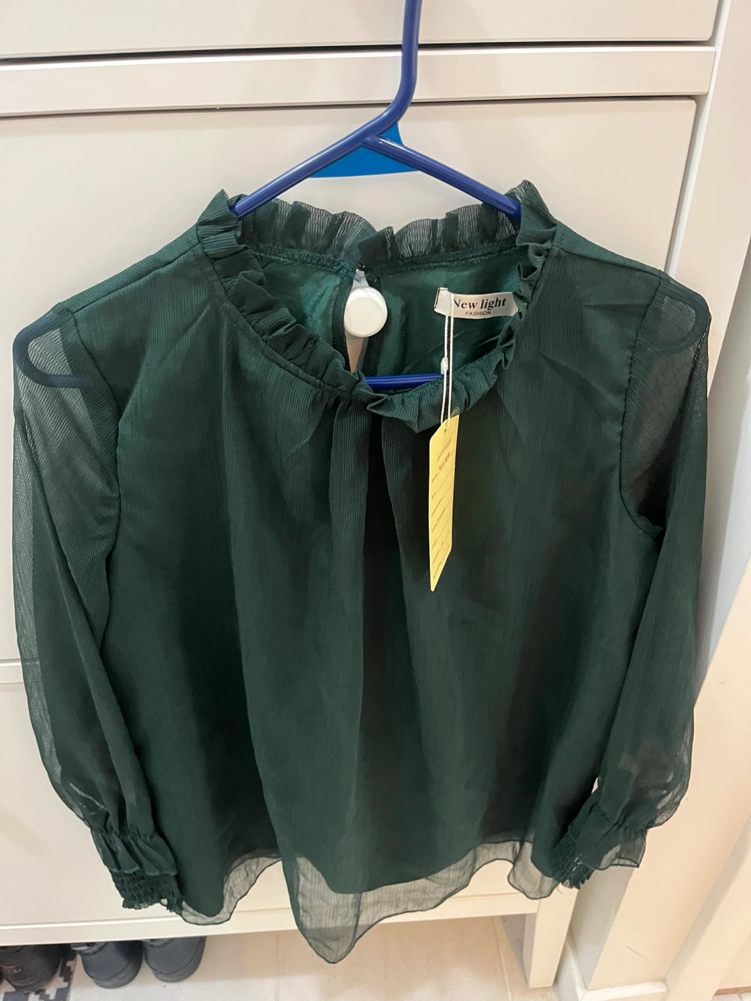 New Light Fashion Sheer Ruffle Neck Blouse - photo 2