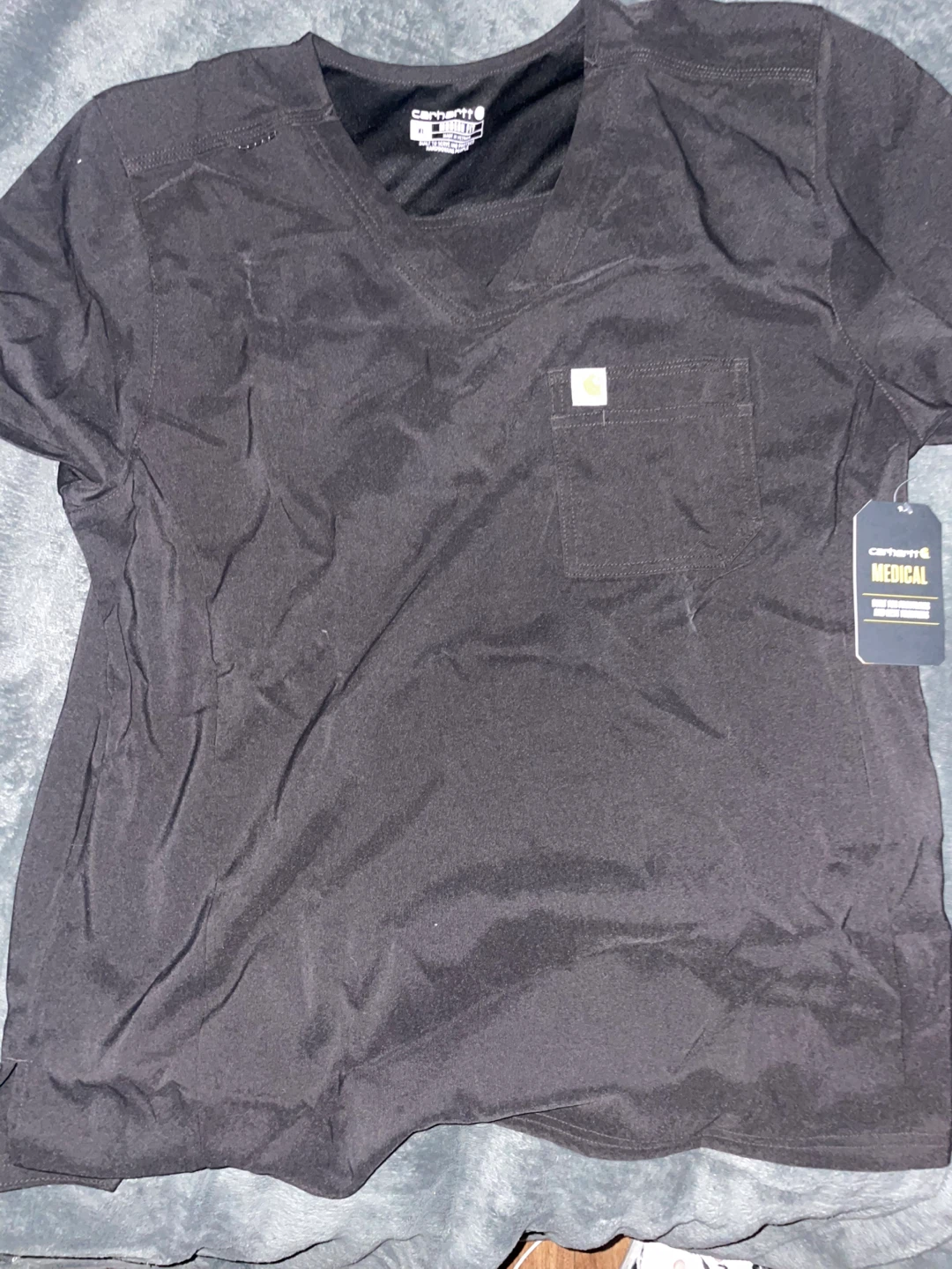 Carhartt Medical Black V-Neck Scrub Top xl