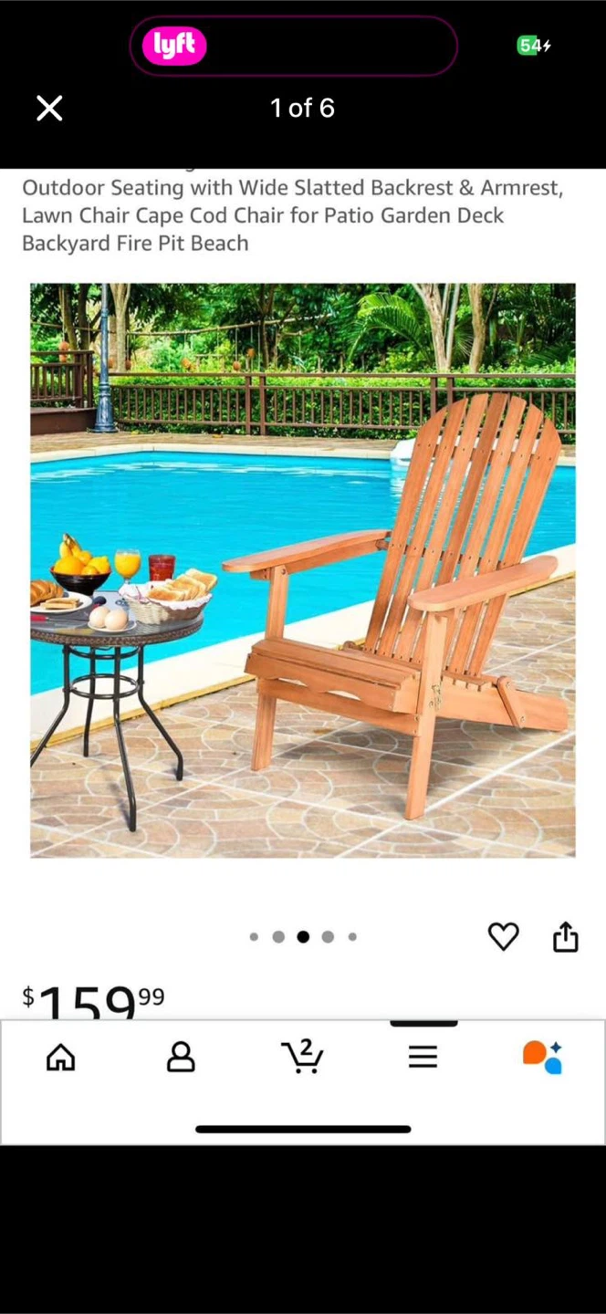 Wooden Adirondack Chair - Outdoor Patio Lawn Garden Deck - photo 5
