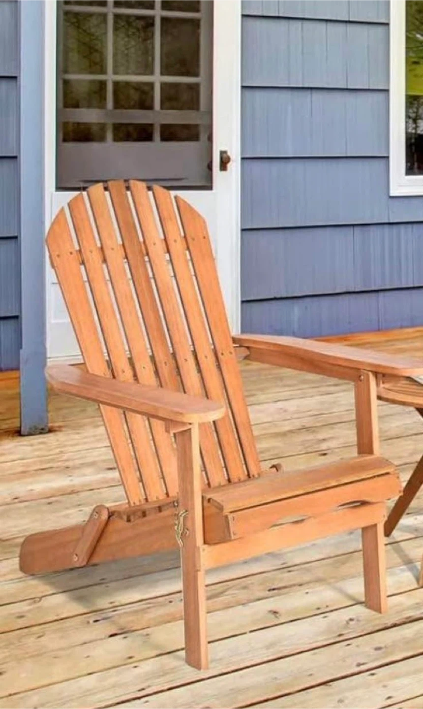 Wooden Adirondack Chair - Outdoor Patio Lawn Garden Deck - photo 2