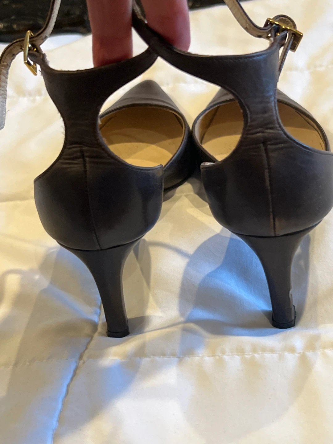 Luciano Barachini Brown Leather Pointed Toe Heels - photo 4