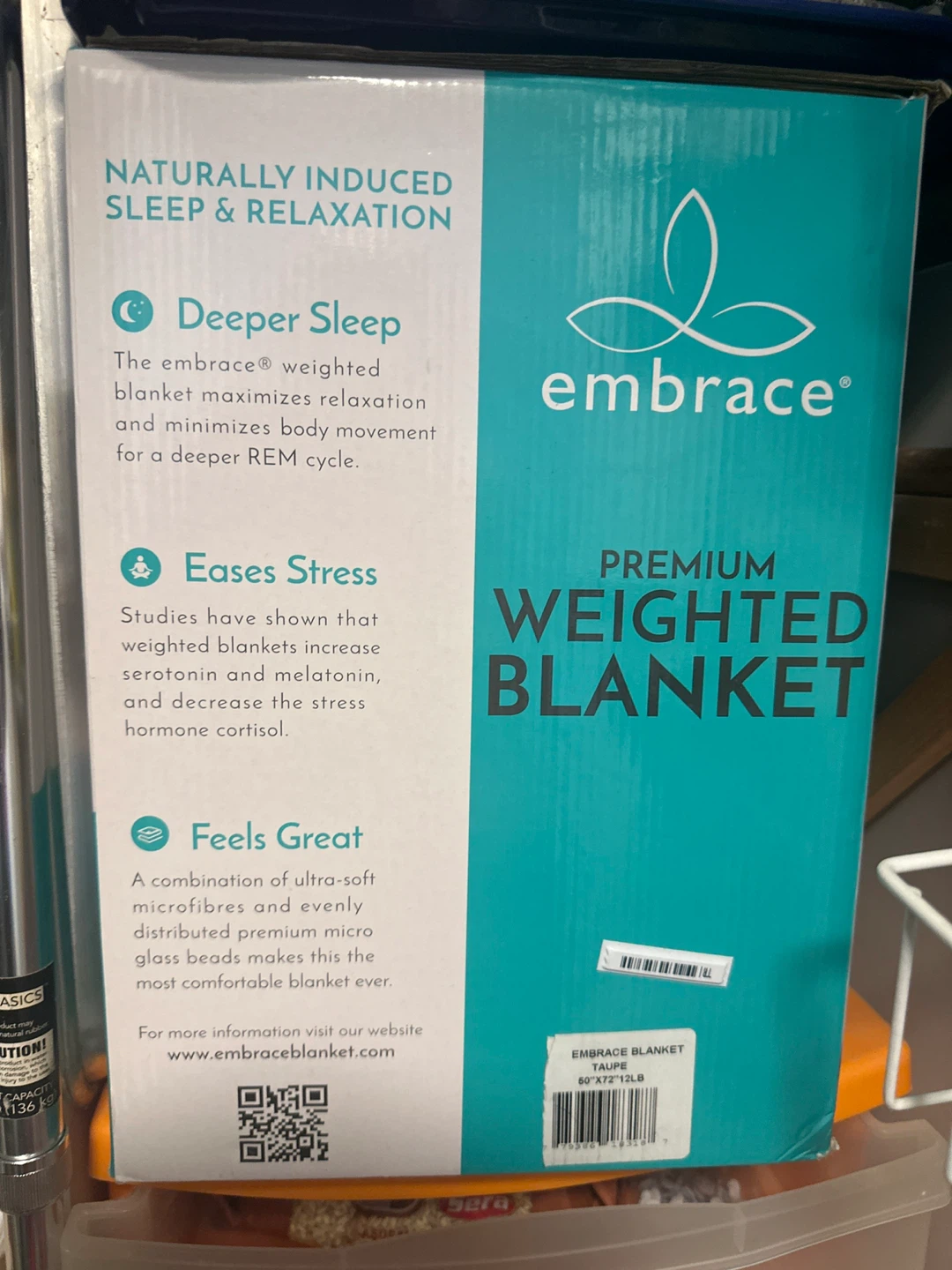 Embrace Premium Weighted Blanket - Taupe 60"x72" 12LB