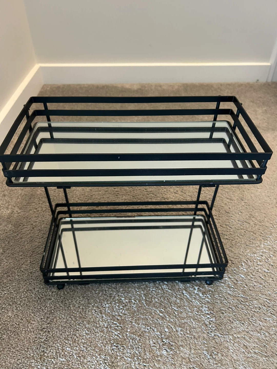 Two-Tier Mirrored Display Shelf