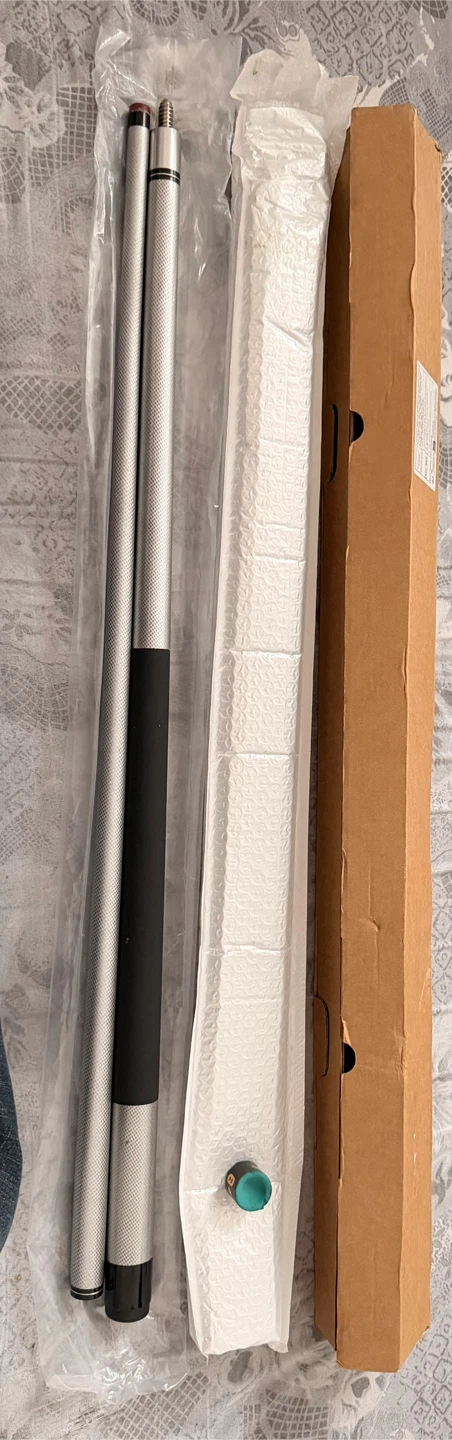 Silver Cue Stick with Black Grip
