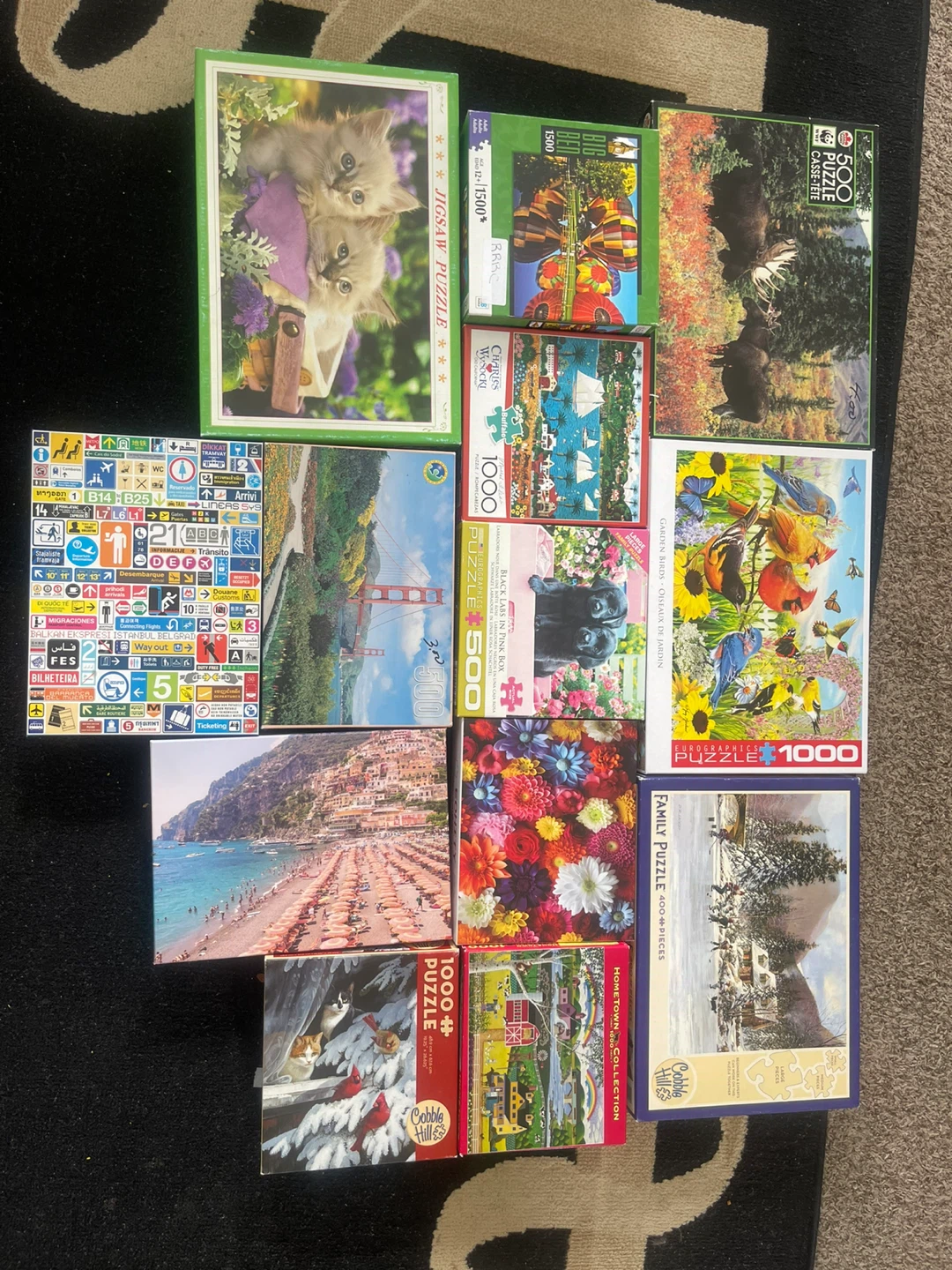 Assorted Puzzles: 400, 500, 1000, 1500 Pieces