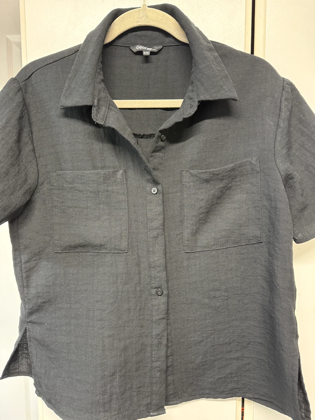 George Women's Black Short Sleeve Shirt Size M/M