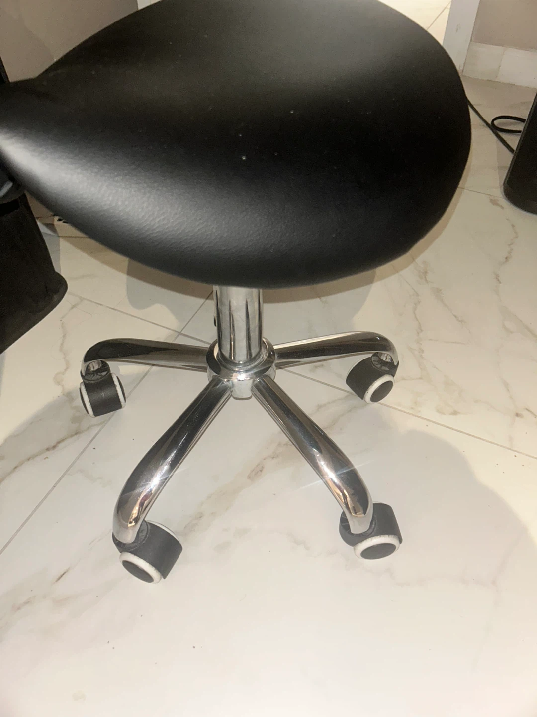 Black Rolling Stool