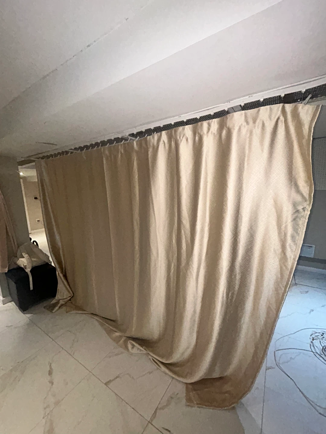 Black and Tan Fabric Room Divider Curtains - photo 2