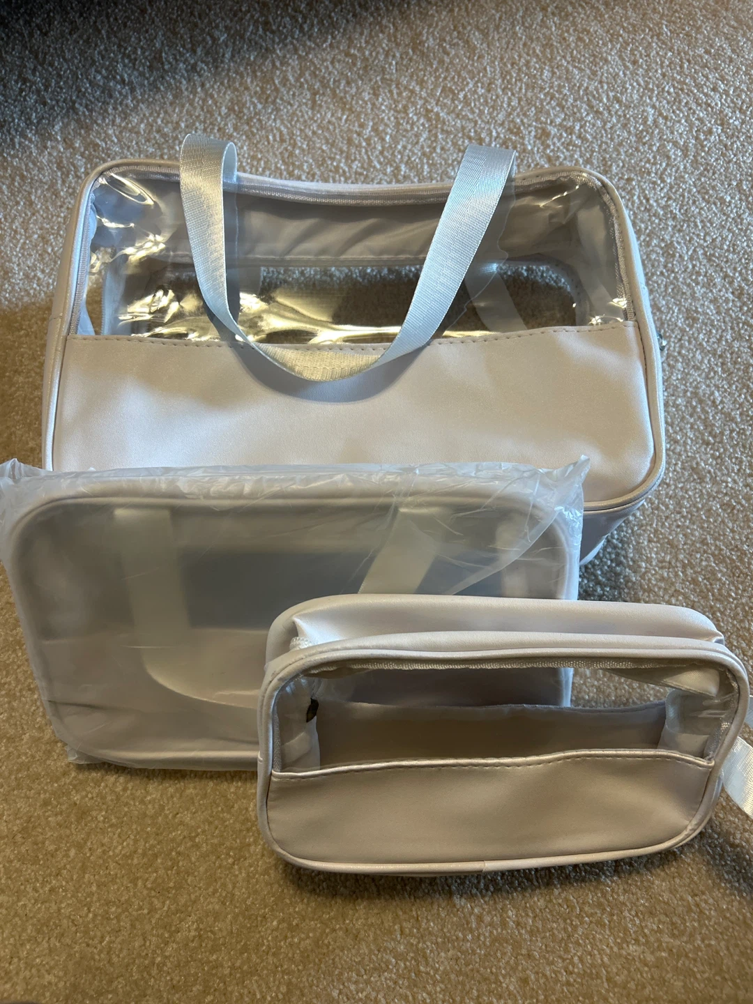 Set of 3 Clear Cosmetic Bags