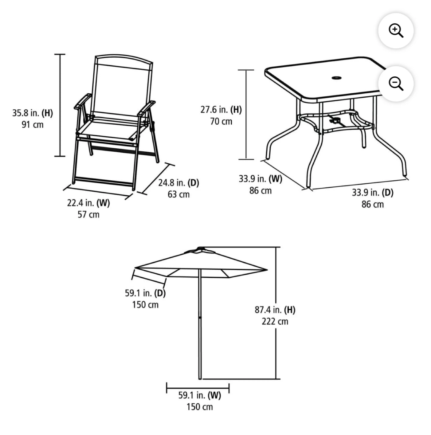 6 piece Patio furniture with umbrella - photo 5