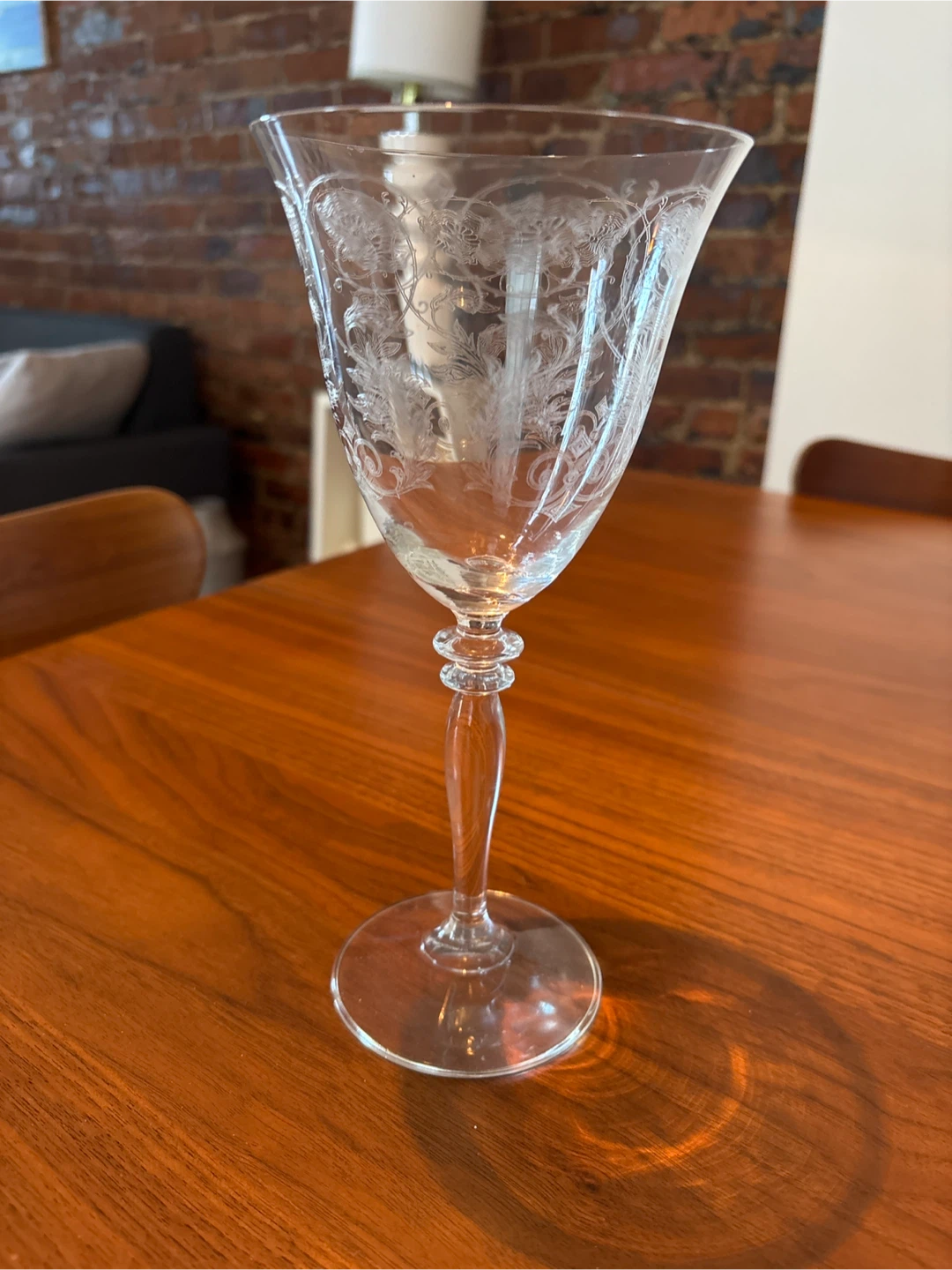 Clear Etched Wine Glasses — Anthropologie
