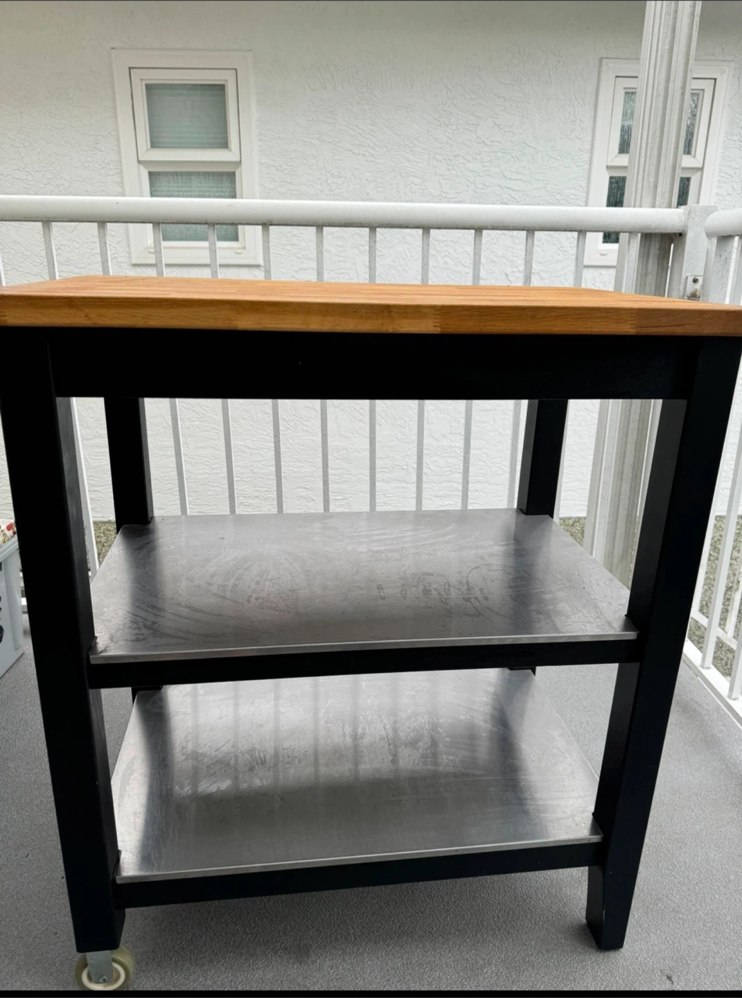 Kitchen Island Cart with Wooden Top
