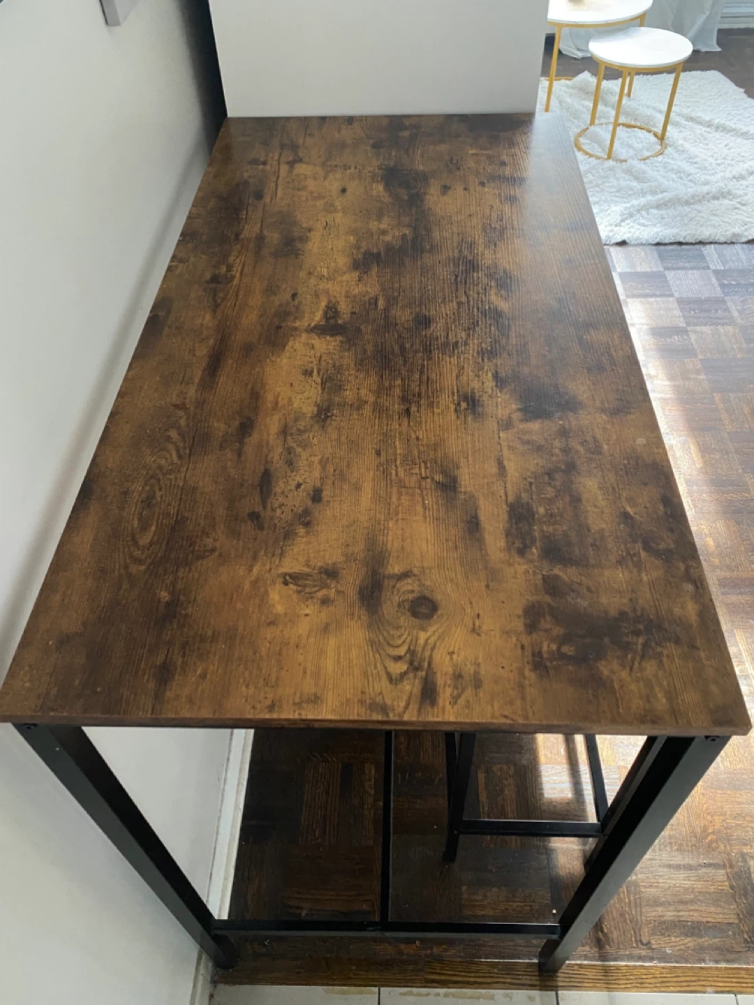 Rustic Wood Breakfast Nook Table and 2 Stools Set - photo 3
