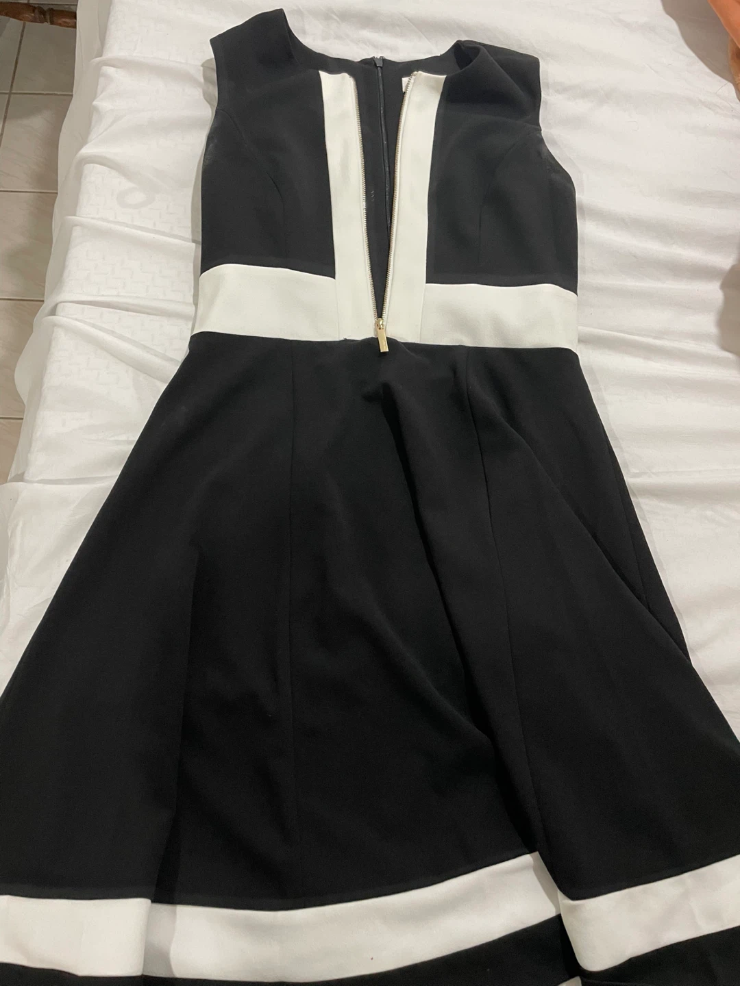 Calvin Klein Black & White Sheath Dress