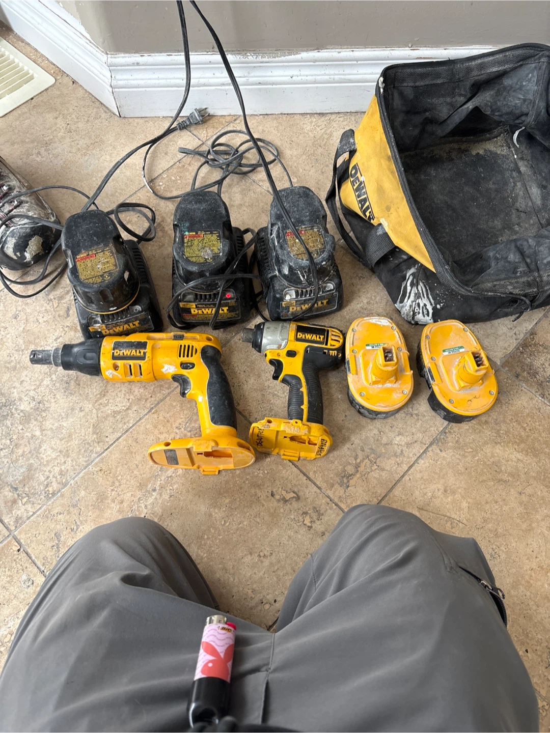 DeWalt Cordless Drill and Impact Driver w Batteries and Charger
