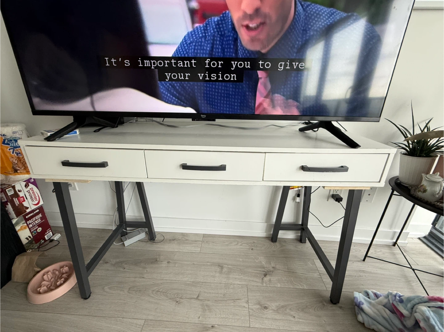 White 3-Drawer Desk