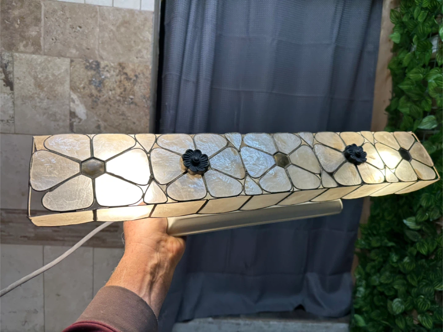 Capiz Shell Vanity Light Fixture