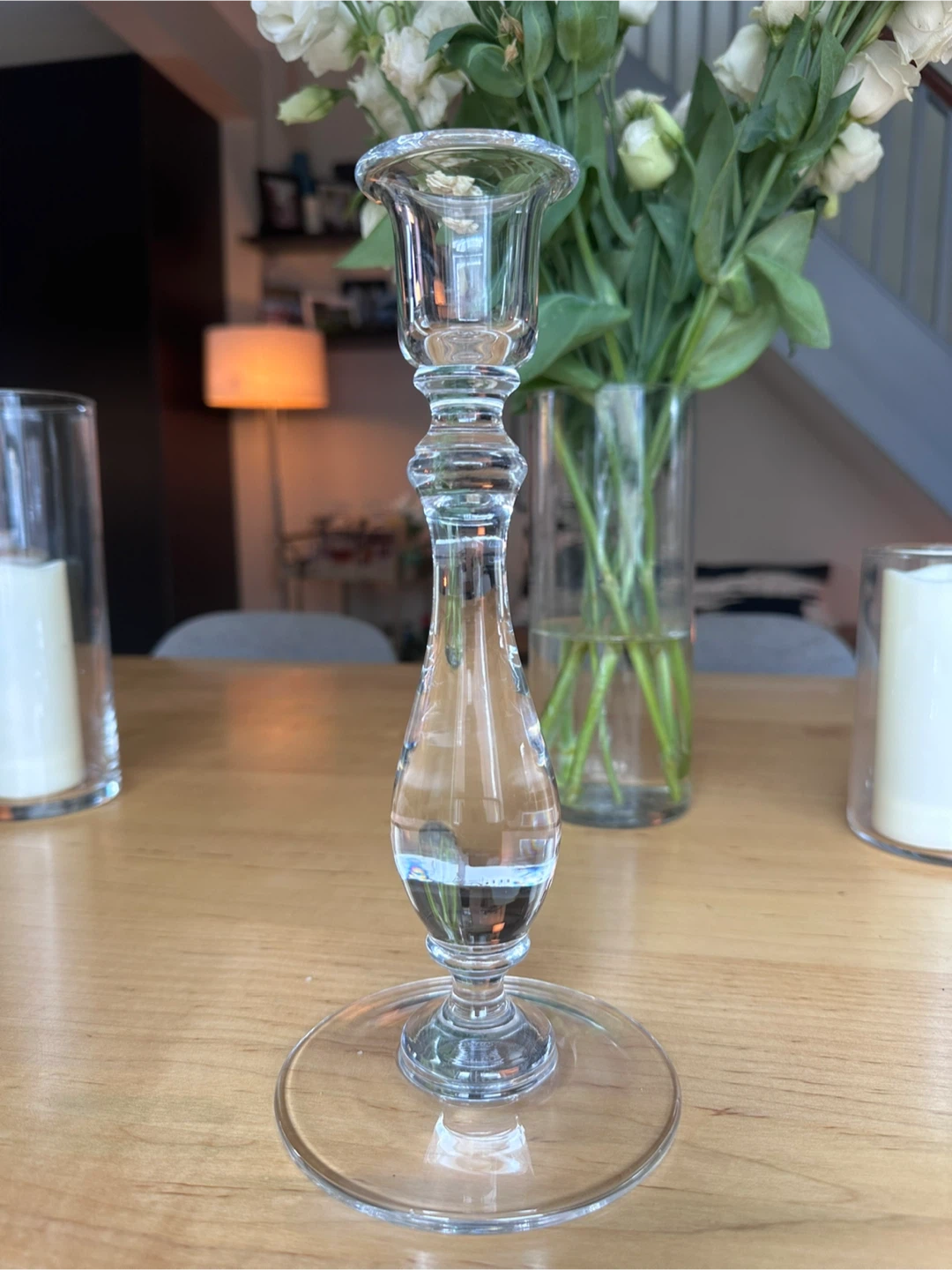 William Yeoward Crystal Meryl Candlesticks - Pair, 10"