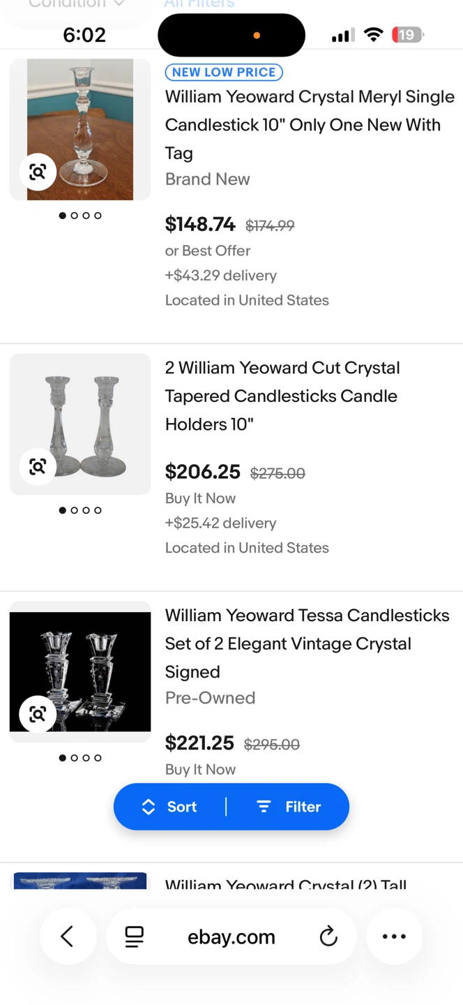 William Yeoward Crystal Meryl Candlesticks - Pair, 10" - photo 4