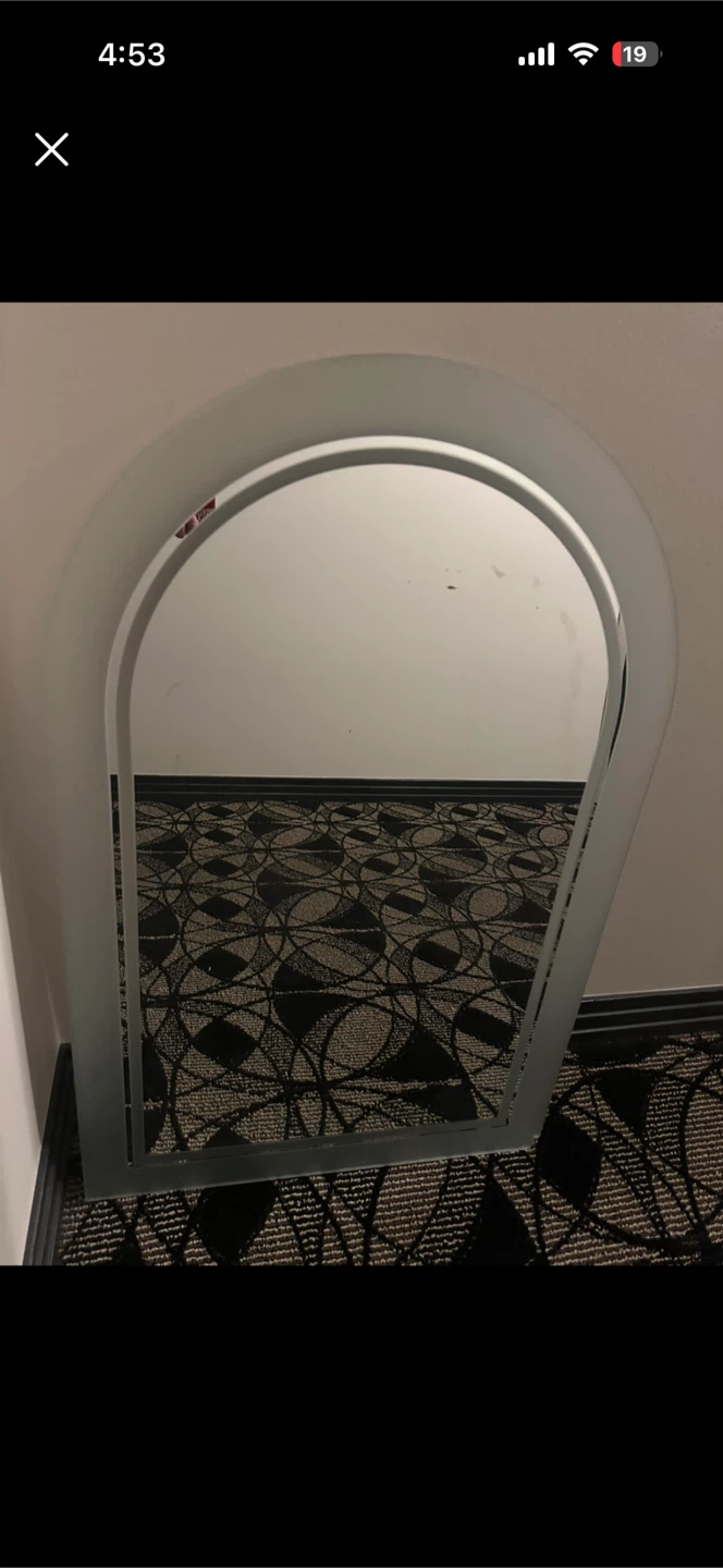 Arched Frosted Glass Mirror