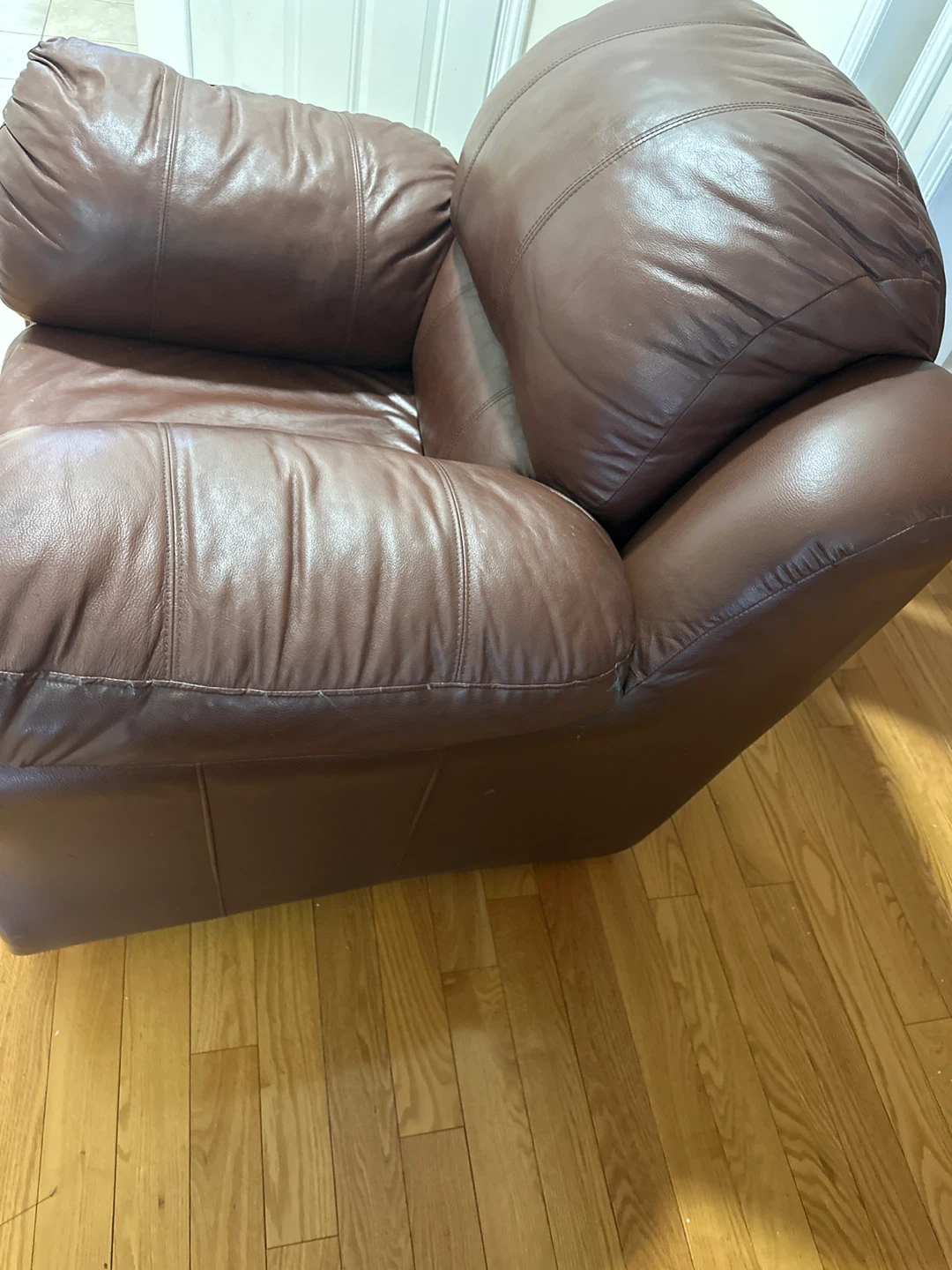 Brown Leather Sofa and Armchair Set - photo 5