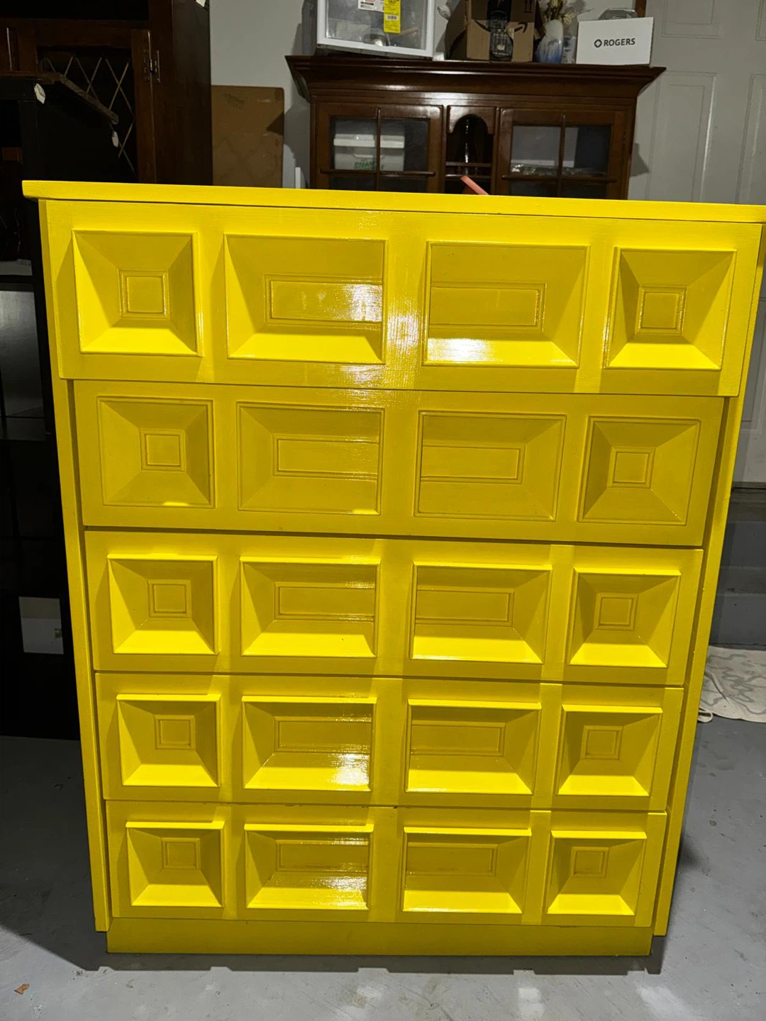 Bright Yellow Dresser with 5 Drawers 🥕