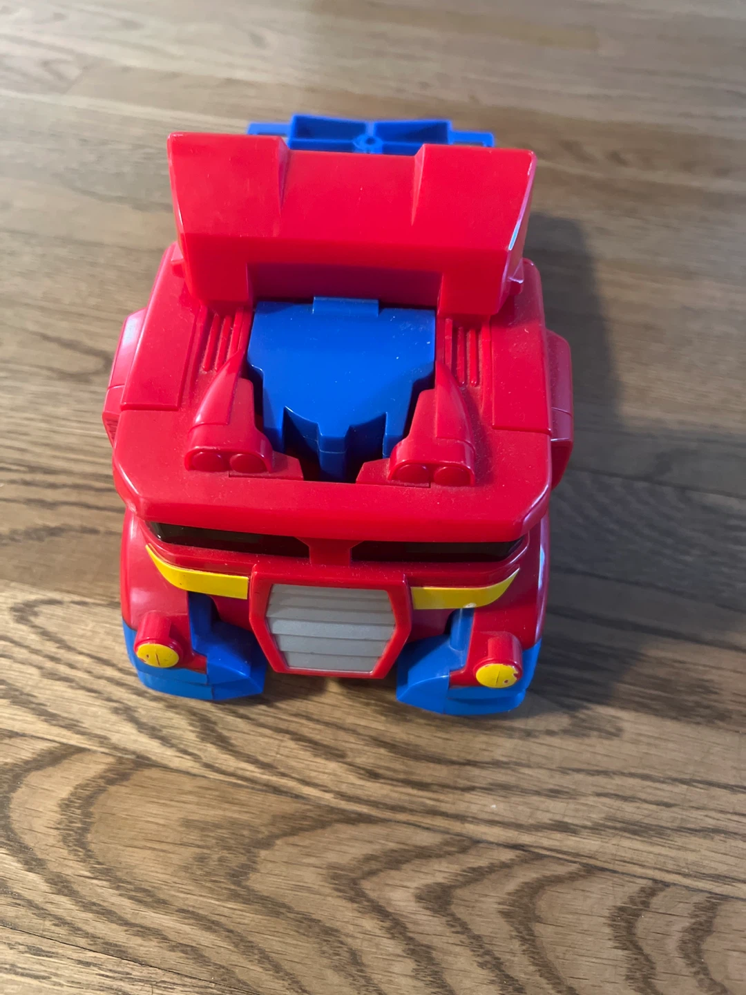 Red and Blue Transforming Robot Toy