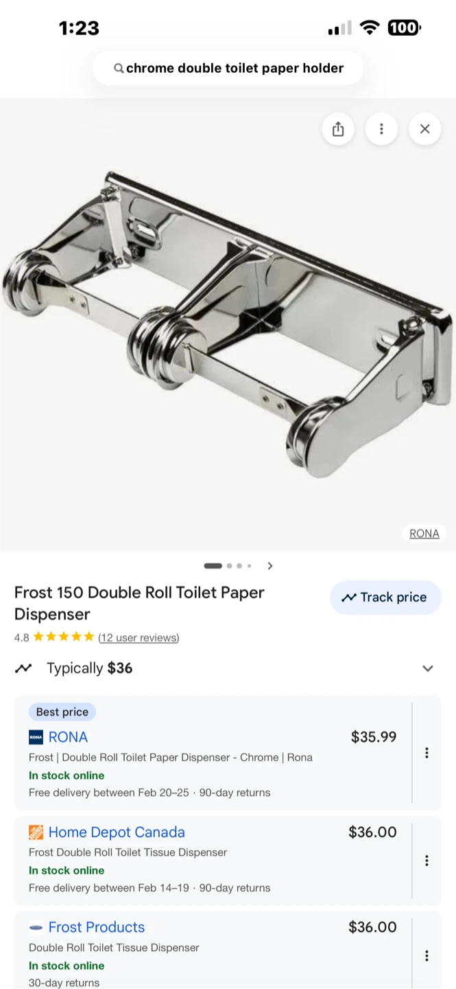 Frost 150 Double Roll Toilet Paper Dispenser