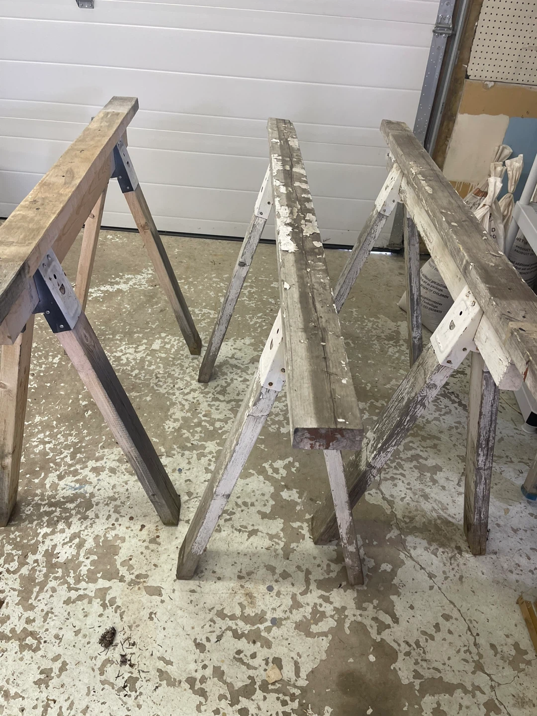Set of 3 Wooden Sawhorses
