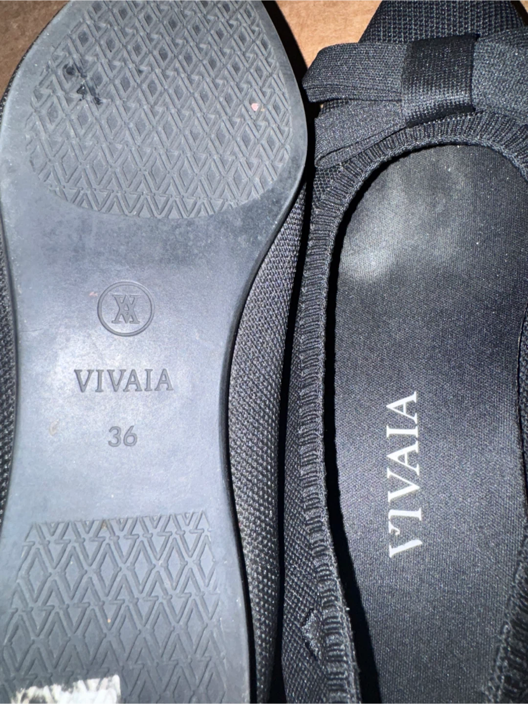 VIVAIA Black Knit Pointed Toe Flats with Bow Size 36 - photo 3