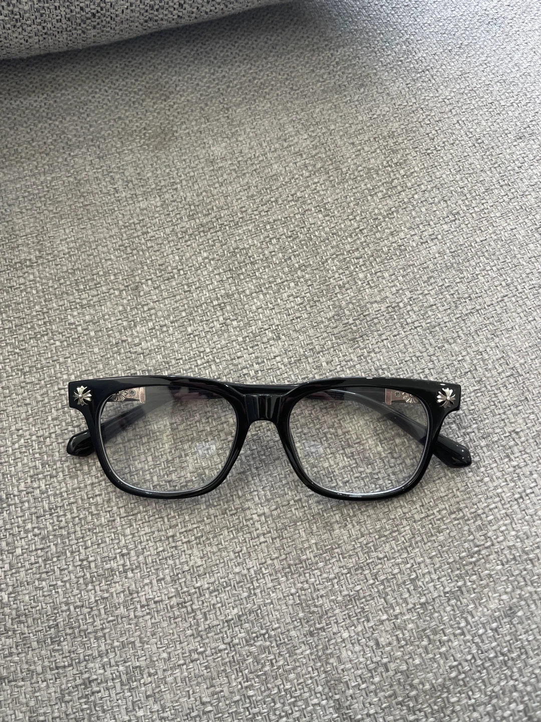 Black blue light Chrome Hearts glasses