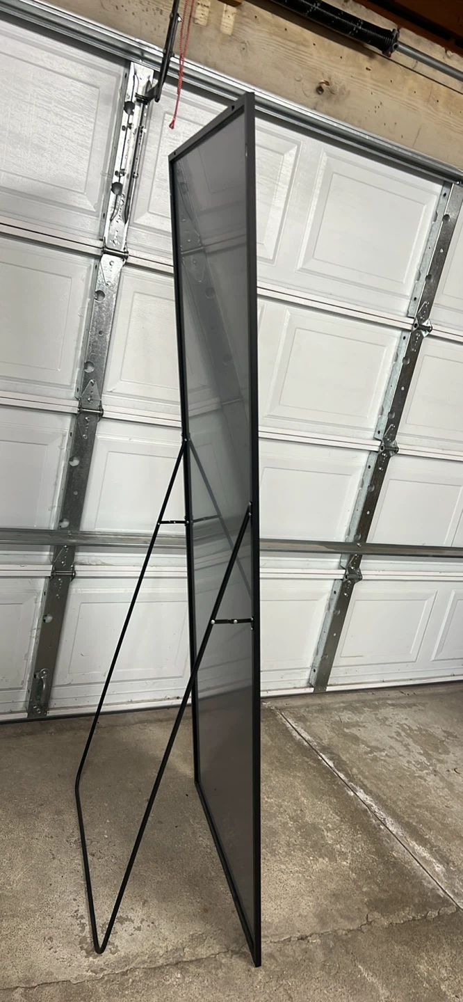 Full Length Standing Mirror with Black Metal Frame