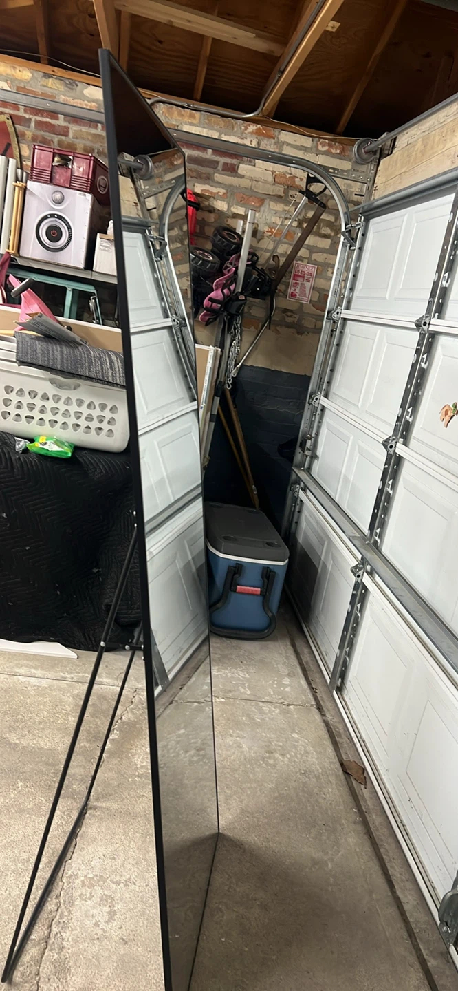 Full Length Standing Mirror with Black Metal Frame - photo 3